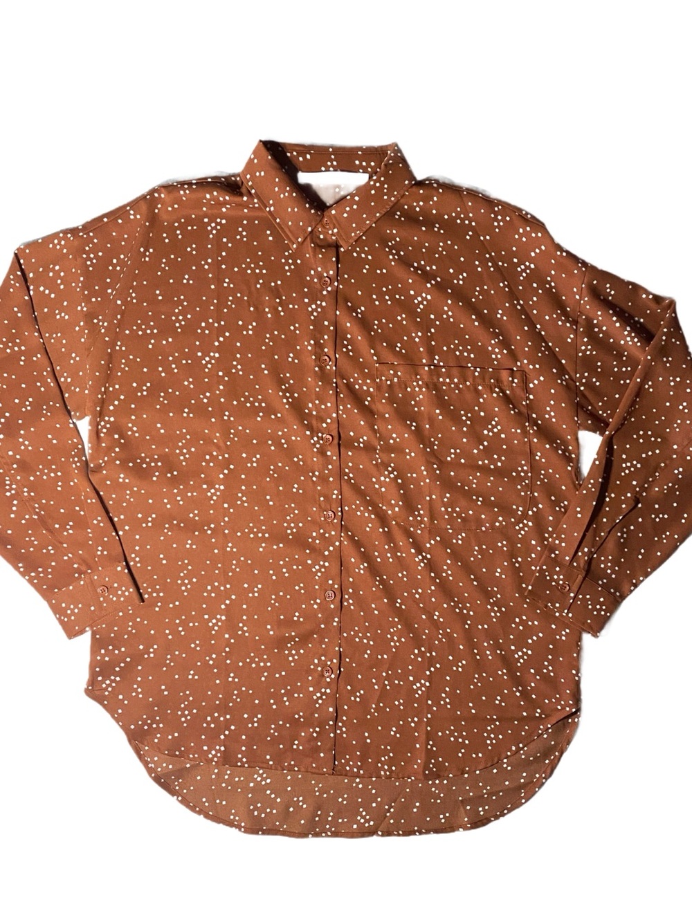 12th Tribe & The Salty Blonde Dark Rust Oversized Boho Blouse Size S NWOT